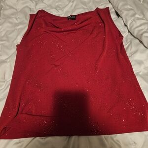 90s Y2K Sparkling Red Sleeveless Top
